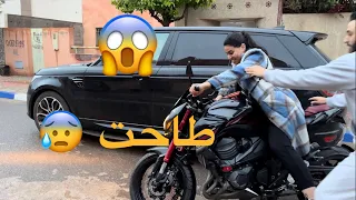 طاحت مراتي😨 KAWASAKI Z800 بسباب شتاء 😍