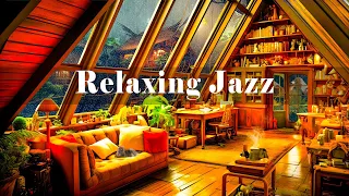 Rainy day café - Gentle jazz ☕ Jazz for relaxation and the sound of falling rain help reduce stress