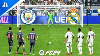 FC 24 | Ronaldo Messi Neymar vs Haaland Mbappe Vinicius | Man City vs Real Madrid | Penalty Shootout