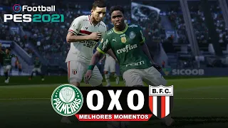 TUDO IGUAL NO JOGO DE IDA DA COPA DO BRASIL - EFOOTBALL PES 2021 GAMEPLAY - PALMEIRAS x BOTAFOGO SP