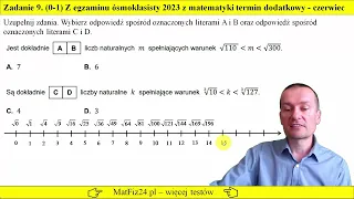 Zadanie 9 Egzamin ósmoklasisty z matematyki 2023 czerwiec-termin dodatkowy | MatFiz24.pl