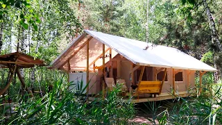 ⚫Amazing Building Glamping. Living Off Grid in Self-Isolation