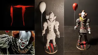 halloween speciasl... sculpting pennywise from it..../ polymer clay sculpture...