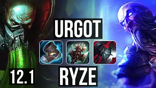 URGOT vs RYZE (TOP) | 3.7M mastery, 500+ games, 16/5/16, Godlike | KR Diamond | 12.1