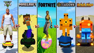 HOVERBOARD - GTA 5 VS FORTNITE VS MINECRAFT VS TEARDOWN VS BRICK RIGS - WHICH IS BEST?