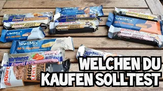 Welcher ist der BESTE Drogeriemarkt Proteinriegel?! Das GANZE Sortiment vorgestellt