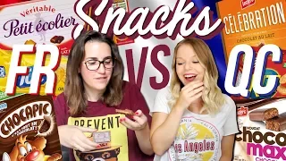 ON GOÛTE À DES SNACKS FRANCE VS QUÉBEC 🇫🇷🍫 | avec CAM c'est elle