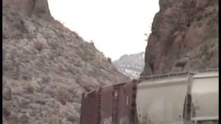 BNSF Mix Frieght Train going through Kingman canyon  ,AZ