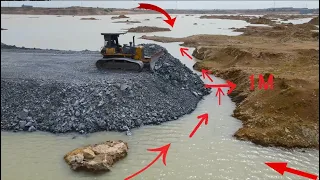 Good activities to build new roads skill operator Driving bulldozer push stone with wheel 12 Truck
