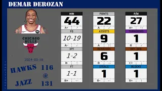 2024apr17 ⬛️#11 DEROZAN DeMar 1989 ◄►gameplay50% (USA1-ChicagoBulls)