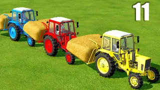 TRANSPORTING & LOADING ! STRAW w/ MINI COLORED TRACTORS ! Farming Simulator #11