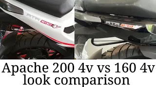 Tvs Apache rtr 200 4v Vs Apache 160 4v look comparison