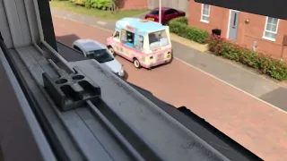 British ice cream van leaving, Greensleeves in background