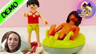 Playmobil SURFER WITH DOLPHIN AND RIVER-RAFTING TUBE for Water Park! Demo English - Play with me