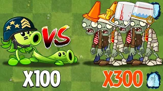 PVZ 2 Challenge - 100 Plants vs 300 Zombies Level 2 - Who Will Win?