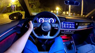 New AUDI A3 Sportback (2020) - NIGHT POV test drive (PURE DRIVING, ENGINE SOUND) 35 TFSI S Line