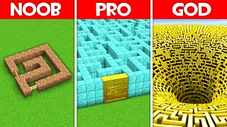 Minecraft Battle: GIANT MAZE BUILD CHALLENGE - NOOB vs PRO vs HACKER vs GOD in Minecraft!