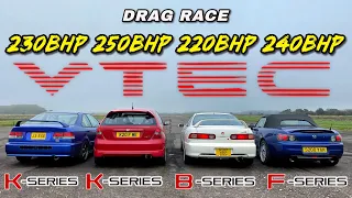 HONDA EVOLUTION.. K SERIES vs B SERIES vs F SERIES vs K SWAP