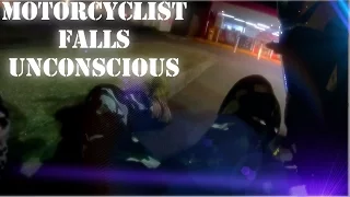 Motorcyclist falls UNCONSCIOUS!