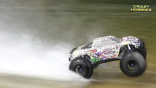 CRAZY TRAXXAS XMAXX RC TRUCK WATER HYDROPLANE