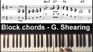 Jazz Piano ◐ Locked hands - block chords ◑ George Shearing style