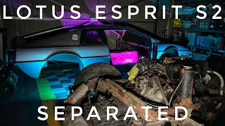 Lotus Esprit S2 - Separated! Body comes off the Chassis