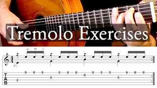 TREMOLO EXERCISES - With Tab - Fingerstyle Guitar