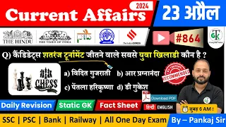 23 April 2024 Current Affairs | Daily Current Affairs | Static GK | Current News | Crazy GkTrick