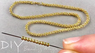 Seed Bead Rope Necklace Tutorial: Beaded Jewelry Making