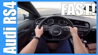 POV Audi RS4 Avant 4.2 V8 FSI B8 FAST! Acceleration Launch Control REV BOUNCING!
