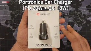Portronics Car Charger| Car Power 7 Dual USB PD 20Watt & QC 18Watt | Complete testing video