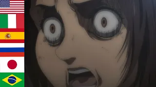 "GABI'S SCREAM" in 6 languages ● Attack On Titan Season 4