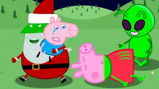 PEPPA PIG CHRISTMAS NIGHT TERROR ZOMBI PART 2 - ALIEN ATACK ZOMBI PEPPA AND CHRISTMAS