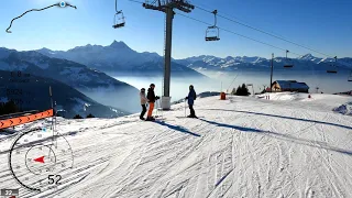 [5K] Skiing Gryon, Top to Bottom La Croix to Gryon, Vaud Switzerland, GoPro HERO9