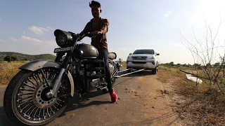 Fortuner 4x4 Vs Royal Enfield Bullet 350(classic)  - Pulling Test