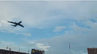 KC-135 buzzing Jordan-Hare Stadium (with refueling boom down) at Auburn vs. Samford flyover 2023