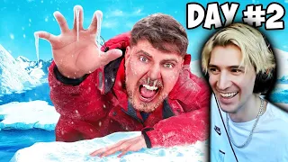 xQc Reacts to 'I Survived 50 Hours In Antarctica' by MrBeast