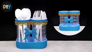 Ide Kreatif Tempat Sendok / Tempat Pensil dari Botol Plastik | Plastic Bottle Pen Holder Ideas