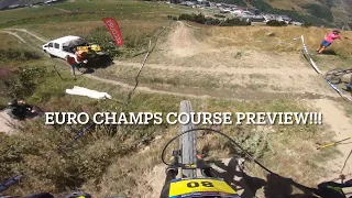 European DH Champs Track Preview! (Les Menuires 2023 Course)