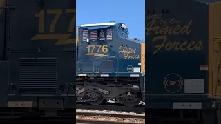 CSX 1776 “Spirit of Our Armed Forces” Leads M582-31 As It Departs Milan Yard 🇺🇸