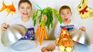 REAL FOOD VS GUMMY FOOD CHALLENGE  - Easter Edition !