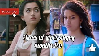 Types of girl's angry 😡|month wise|