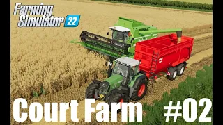 Wrapping bales and harvesting  wheat. Court Farm EP. 2. Farming Simulator 22