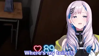Reine exclaims because the toilet is gone - Hololive Error (+bonus jumpscare)  [Hololive ID/clip]