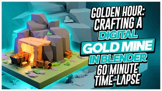 Golden Hour: Crafting a Digital Gold Mine in Blender - 60 Minute Time-Lapse