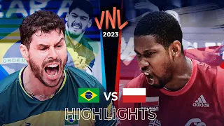 POLAND vs BRAZIL | Highlights | Men's VNL 2023