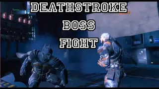 masked Batman vs deathstroke boss fight| #batmanarkhamorigins