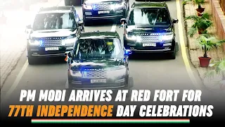 PM Modi arrives at Red Fort for 77th Independence Day 2023 celebration | पीएम मोदी लाल किले पहुँचे