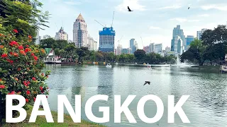 Bangkok, THAILAND – Lumphini Park / Silom [4K 60fps] 🇹🇭 Downtown Walking Tour (2023)