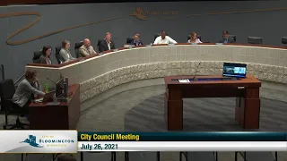 July 26, 2021 Bloomington City Council Meeting